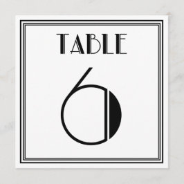 Art Deco Tafel Nummer 6 Kaart