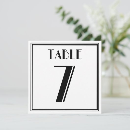 Art Deco Tafel Nummer 7 Kaart (Staand voorkant)
