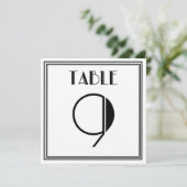 Art Deco Tafel Nummer 9 Kaart (Staand voorkant)