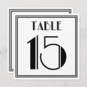 Art Deco Tafelkaart Nummer 15 Kaart (Voorkant / Achterkant)