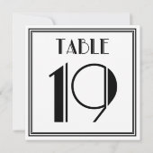 Art Deco Tafelkaart Nummer 19 Kaart (Achterkant)