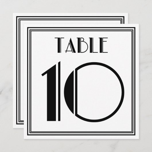 Art Deco Tafelnummer 10 (Voorkant / Achterkant)