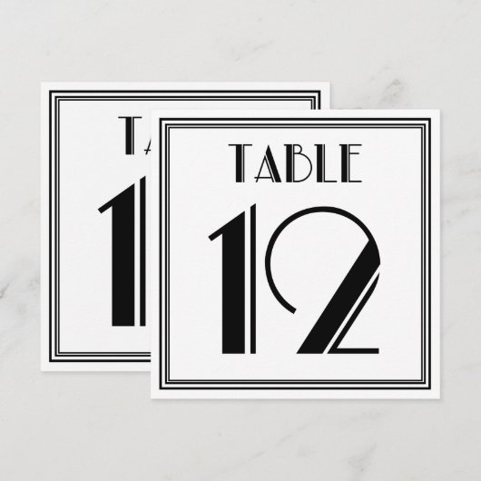 Art Deco Tafelnummer 12 (Voorkant / Achterkant)