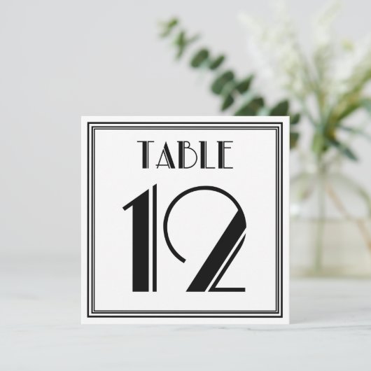 Art Deco Tafelnummer 12 (Staand voorkant)