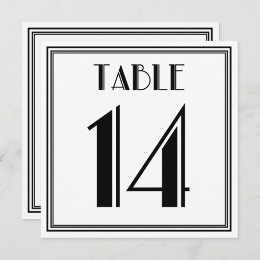 Art Deco Tafelnummer 14 (Voorkant / Achterkant)