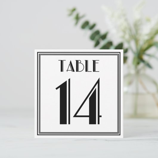 Art Deco Tafelnummer 14 (Staand voorkant)