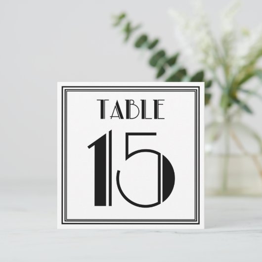 Art Deco Tafelnummer 15 (Staand voorkant)