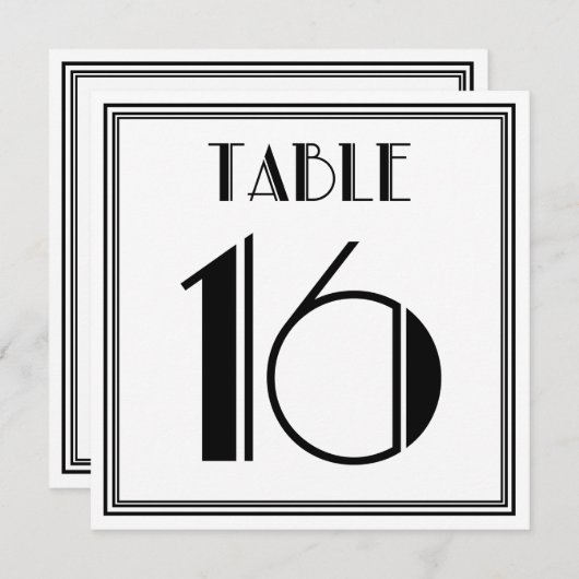 Art Deco Tafelnummer 16 (Voorkant / Achterkant)