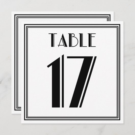 Art Deco Tafelnummer 17 (Voorkant / Achterkant)