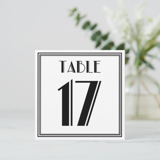 Art Deco Tafelnummer 17 (Staand voorkant)