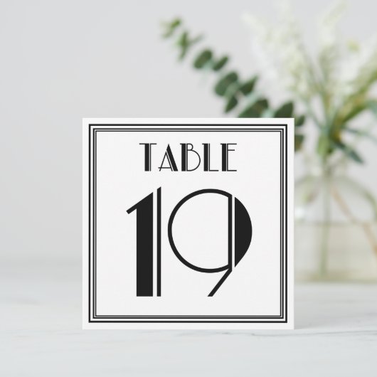 Art Deco Tafelnummer 19 (Staand voorkant)