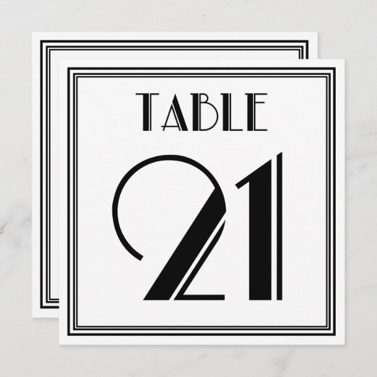 Art Deco Tafelnummer 21 (Voorkant / Achterkant)