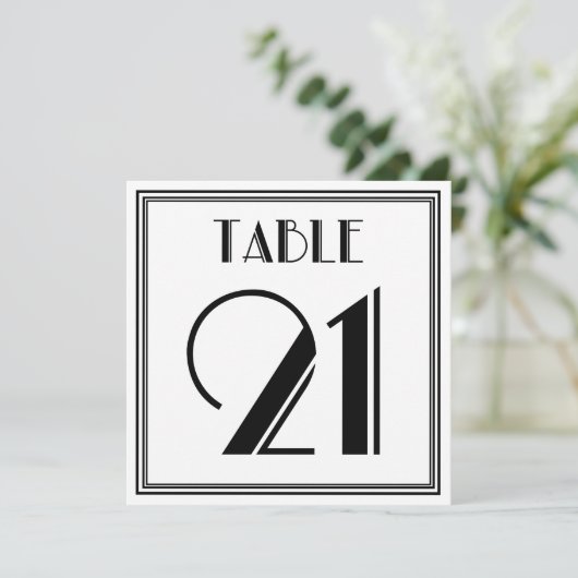 Art Deco Tafelnummer 21 (Staand voorkant)