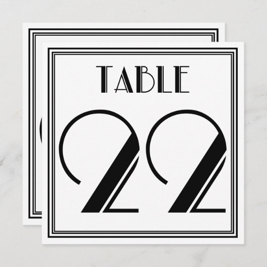 Art Deco Tafelnummer 22 (Voorkant / Achterkant)