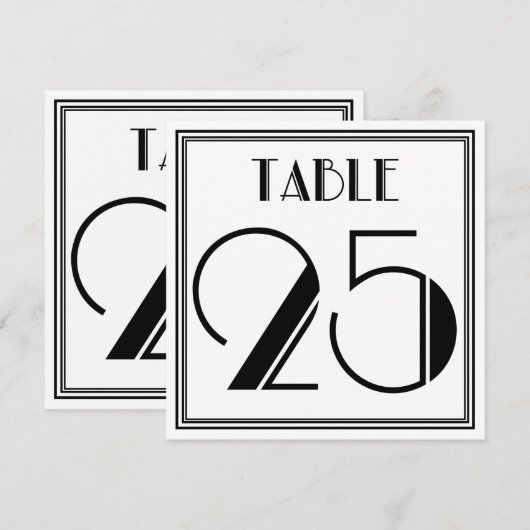 Art Deco Tafelnummer 25 (Voorkant / Achterkant)