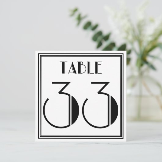 Art Deco Tafelnummer 33 (Staand voorkant)