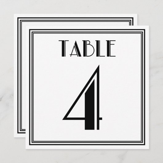 Art Deco Tafelnummer 4 (Voorkant / Achterkant)