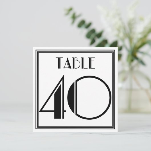 Art Deco Tafelnummer 40 (Staand voorkant)