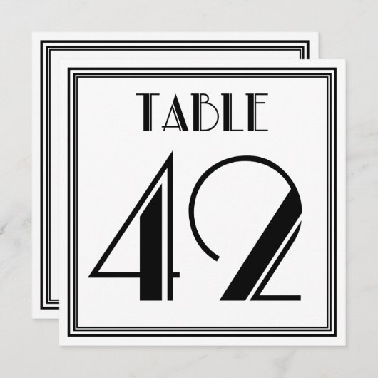 Art Deco Tafelnummer 42 (Voorkant / Achterkant)