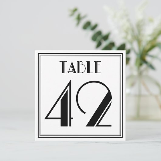 Art Deco Tafelnummer 42 (Staand voorkant)