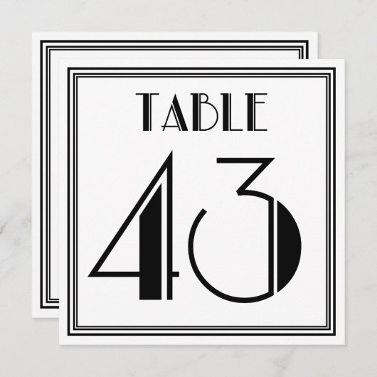 Art Deco Tafelnummer 43 (Voorkant / Achterkant)