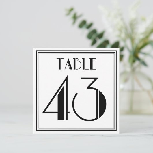 Art Deco Tafelnummer 43 (Staand voorkant)