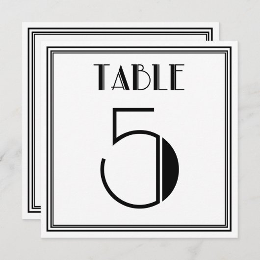 Art Deco Tafelnummer 5 (Voorkant / Achterkant)