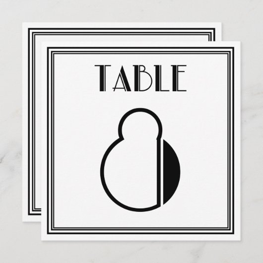 Art Deco Tafelnummer 8 (Voorkant / Achterkant)