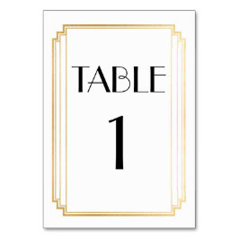 Art Deco Tafelnummer Goud & Wit Trouwen