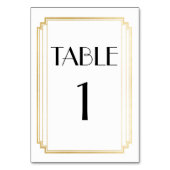 Art Deco Tafelnummer Goud & Wit Trouwen (Voorkant)