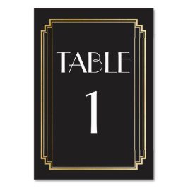 Art Deco Tafelnummer Goud & Zwart Trouwen