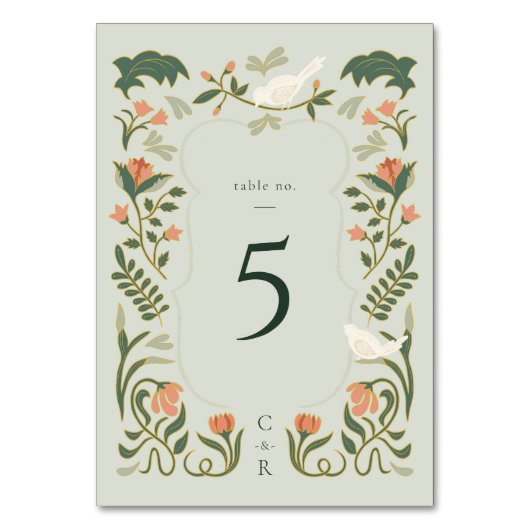 Art Deco Tafelnummer Kaart (Voorkant)