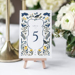 Art Deco Tafelnummer Kaart<br><div class="desc">Deze art deco Trouwtafel Nummerkaart van het Adaline Collectie is voorzien van alle handgetekende, art deco-stijl bloemen. Creëer een prachtige eerste indruk voor uw bruiloftsgasten! Personaliseer het eenvoudig en snel met uw gegevens. Druk op de knop 'aanpassen' om de stijl en plaatsing van de tekst verder te rangschikken en op...</div>