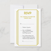 Art Deco tan gestapeld lijst goud RSVP-respons RSVP Kaartje (Voorkant)