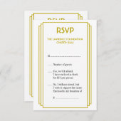 Art Deco tan gestapeld lijst goud RSVP-respons RSVP Kaartje (Voorkant / Achterkant)