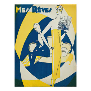 Art Deco Tango in de jaren twintig van de vorige e Perfect Poster