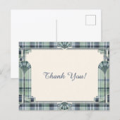 Art Deco Tartan Dank Je Wel Briefkaart (Voorkant / Achterkant)