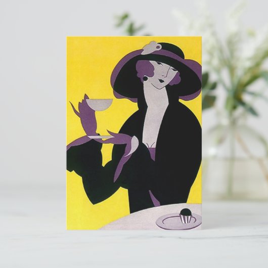  Art Deco Tea Uitnodigingen High Afternoon (Staand voorkant)