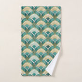 Art Deco Teal Fan Bad Handdoek (Handdoek)