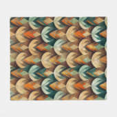 Art Deco Teal & Gold Geometric Pattern (10) Fleece Deken (Voorkant (Horizontaal))