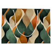 Art Deco Teal & Gold Geometric Pattern (4) Groot Cadeauzakje (Achterkant)