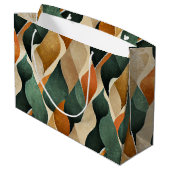 Art Deco Teal & Gold Geometric Pattern (4) Groot Cadeauzakje (Achterkant Gekanteld)