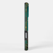 Art Deco Teal & Gold iPhone 16 Pro Max Case  Hoesje (Rechterkant)