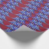 Art Deco Team Spirit (Cranberry en Blues) Cadeaupapier (Hoek)