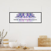 Art Deco Teamwork Motivatie banner (plum, Blue) Poster (Keuken)