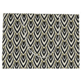 Art Deco Teardrop Black, Gold, White Tiled Groot Cadeauzakje (Achterkant)
