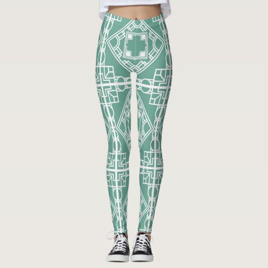 Art Deco Tegel Leggings (Voorkant)
