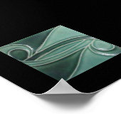  Art Deco Tegel Pattern Matte Donkergroen Poster (Hoek)