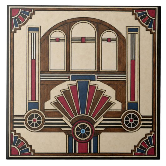 Art Deco-tegel Tegeltje (Voorkant)