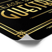 Art Deco-tekening waarop we ons GUESTBOOK-teken af Poster (Hoek)